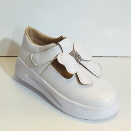 کفش دخترانه مدل پاپیون سفید با زیره پی یو (31تا36)