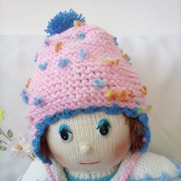 10 - کلاه نوزاد دست باف   سایز 0 الی 2 ماهه