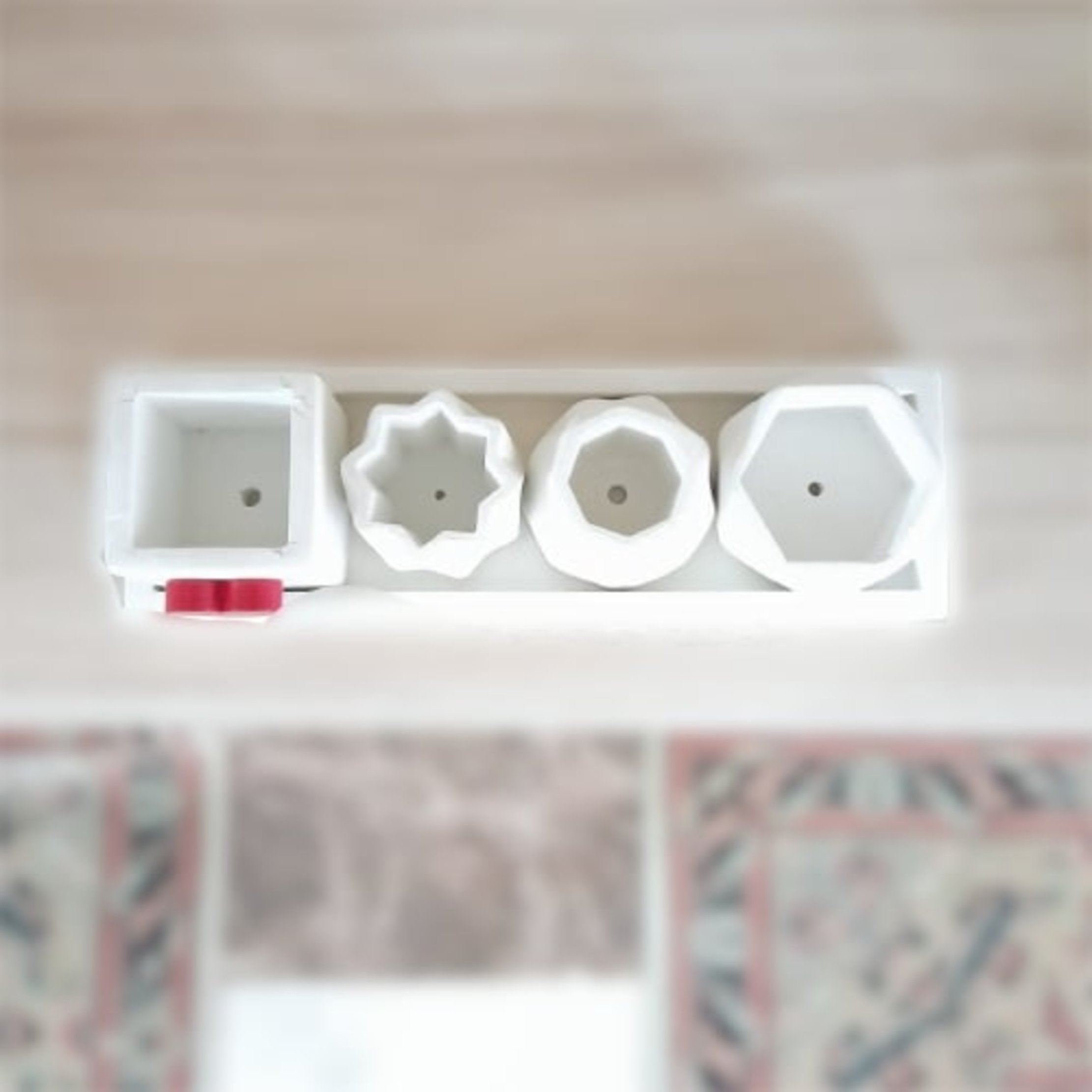 ست گلدان مینیاتوری بتنی دکوراتیو طرح قلب آتشین