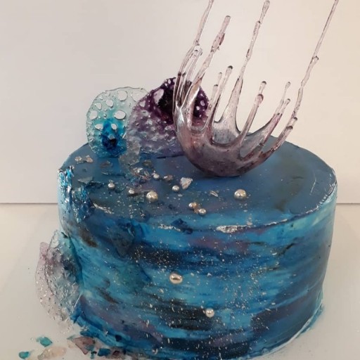 کیک تولد خانگی کهکشانی