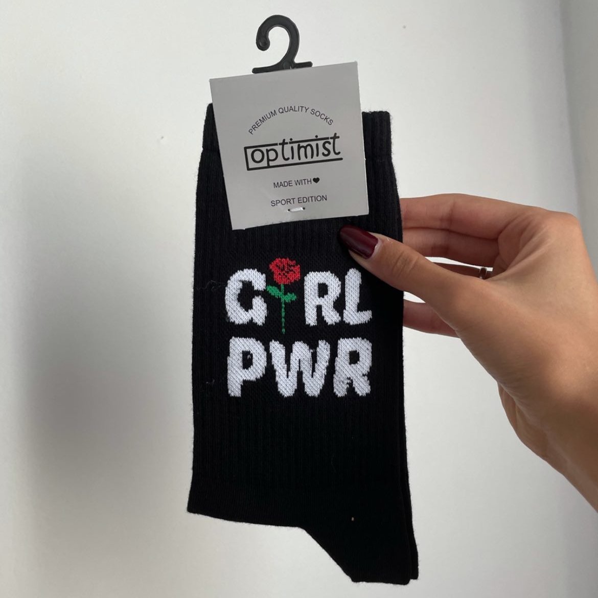 جوراب Grl Pwr ساقدار زمینه مشکی اسپرت نخ پنبه گرل پاور