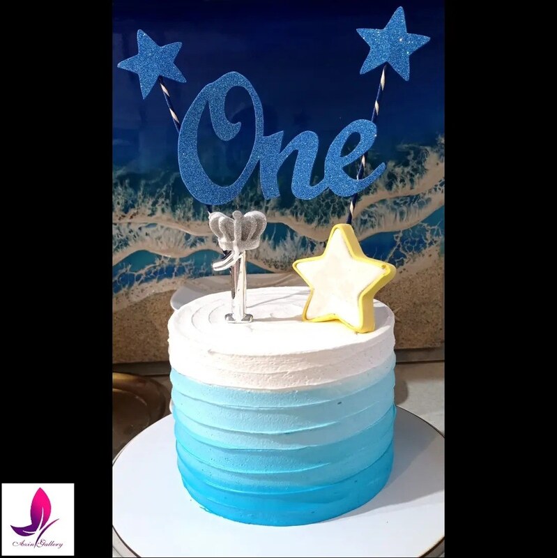تاپر کیک تولد one مدل ستاره مخصوص جشن تولد یک سالگی مناسب برای دختر و پسر 