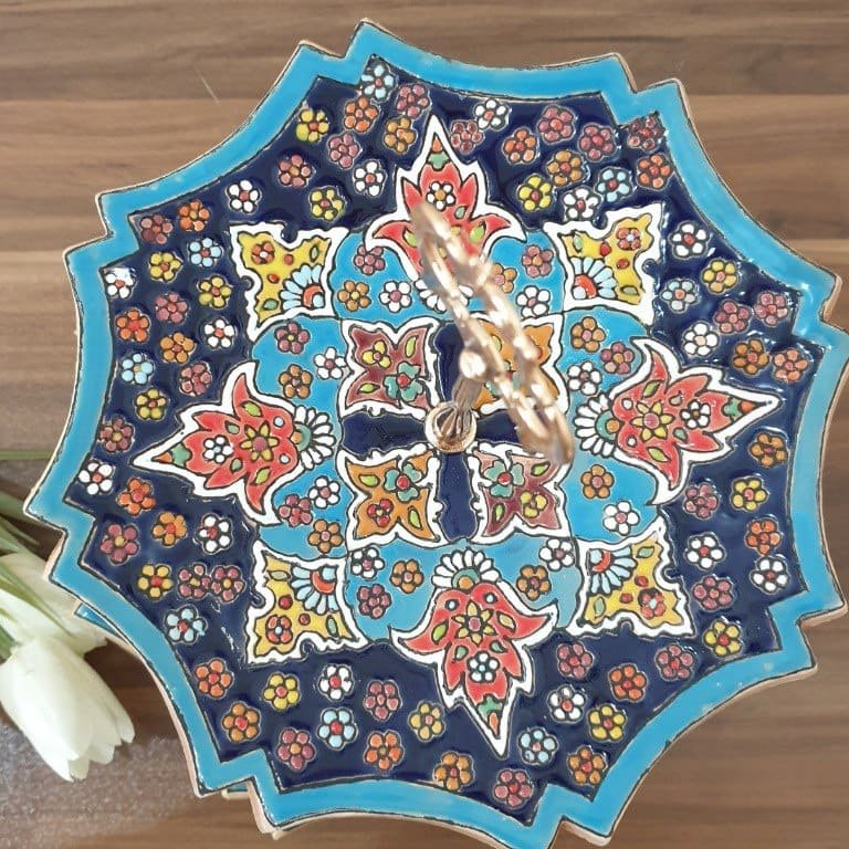 شیرینی خوری دو طبقه سفالی میناکاری