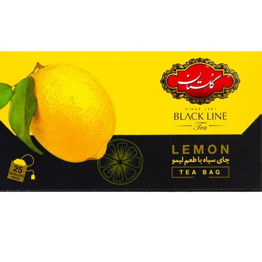 چای کیسه ای سیاه گلستان با طعم لیمو 
