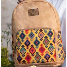 کوله پشتی سنتی طرحدار یوتاب با پارچه میکرو درجه یک و فینو و چرم دوزی داخل کیف مد