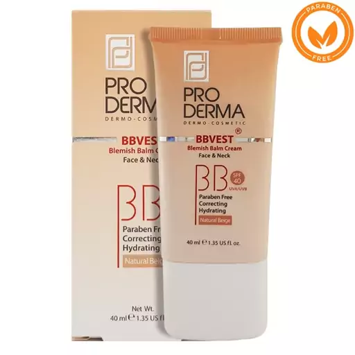 کرم پوشاننده و مرطوب کننده با ضدآفتاب SPF40 بژ طبیعی پرودرما (BB کرم)