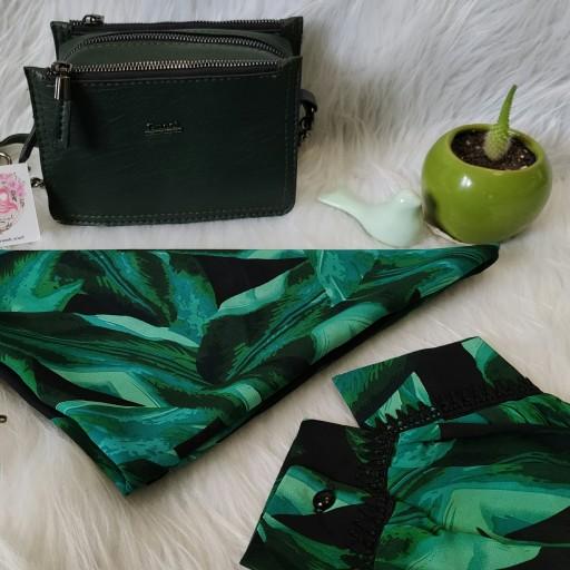ست کیف و ساق و روسری سبز مشکی زیبا