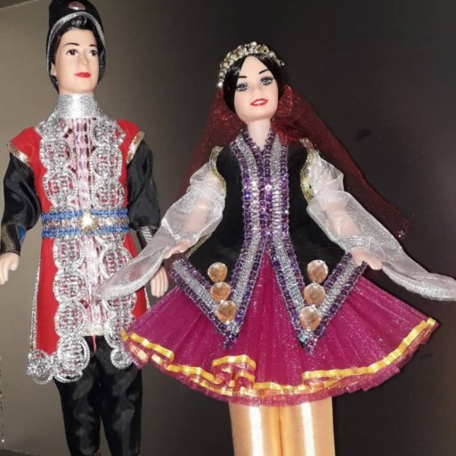 عروسک تزئینی با لباسهای محلی(یک جفت عروس داماد گیلکی)