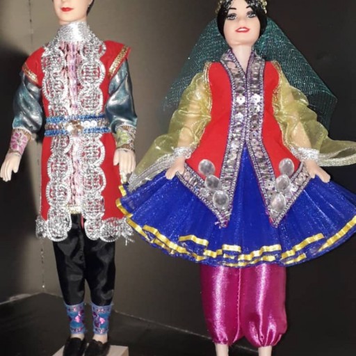 عروسک تزئینی با لباسهای محلی(یک جفت عروس داماد گیلکی)
