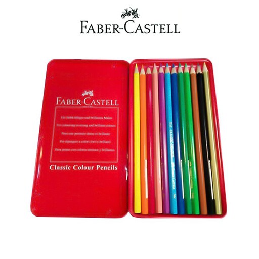 مداد رنگی 12  رنگ فابر کاستل  کلاسیک درجه یک کیفیت اصلی 