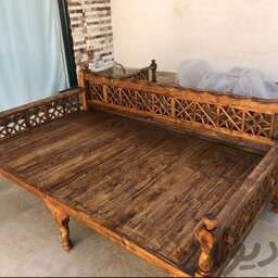تخت سنتی  چوبی2در120 گره ستاره رنگ شاپان تحویل در باربری مقصد 