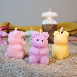 شمع خرس تدی مخصوص ولنتاین تولد هدیه دکور با ارتفاع 4 سانت