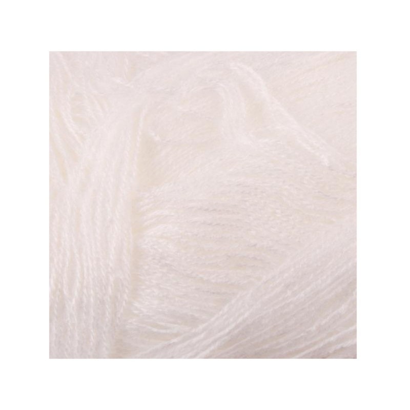 کاموا بهاران سفید (کاموا نازک دولا)(40 گرمی - متراژ حدود 100 متر)