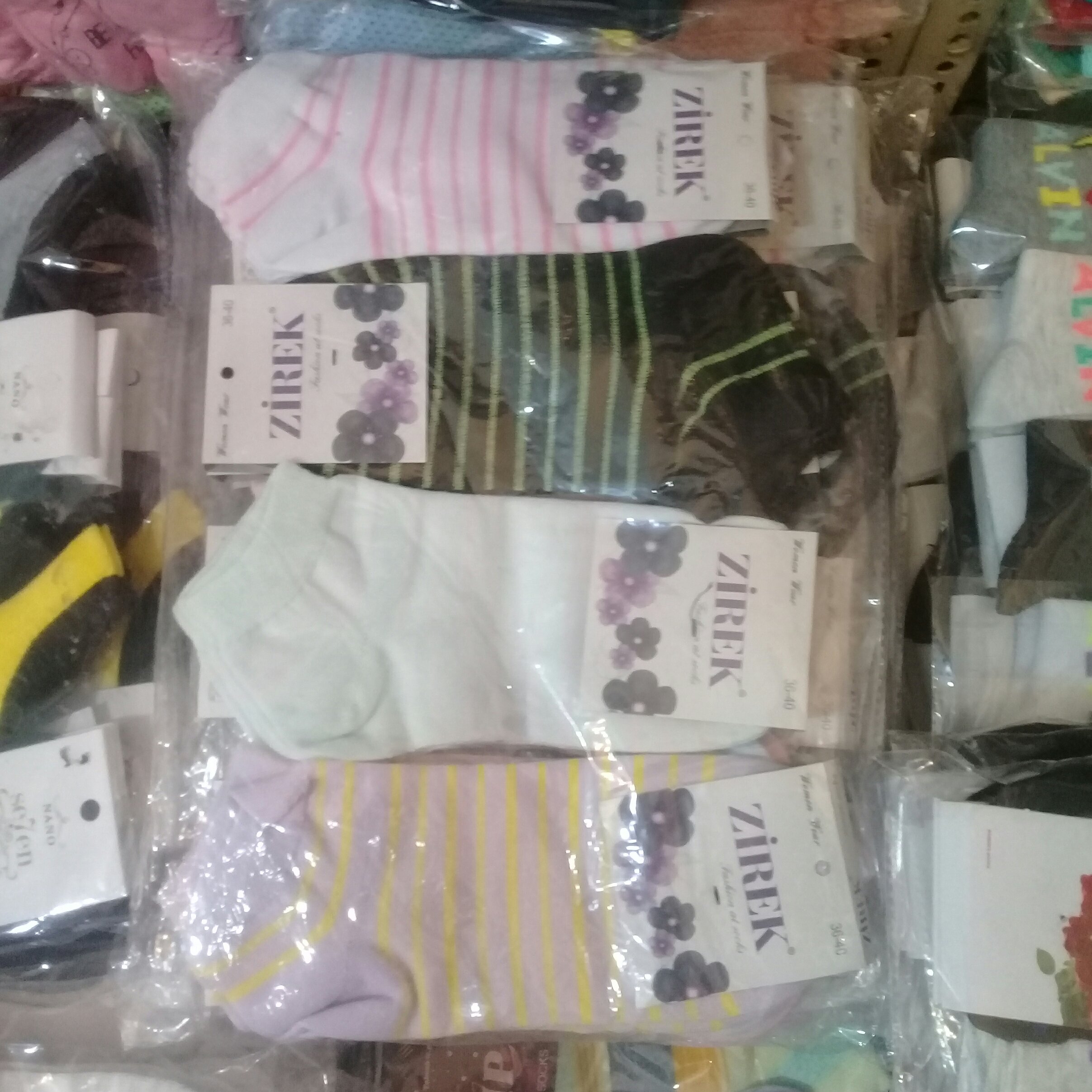 12 جفت جوراب طرح دار زنانه جین کامل کد002  