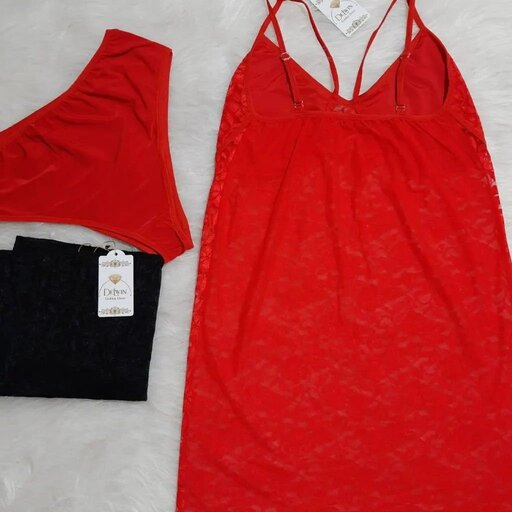 لباس خواب زنانه سایز بزرگ مناسب سایز44تا 48 رنگ  قرمز کد055