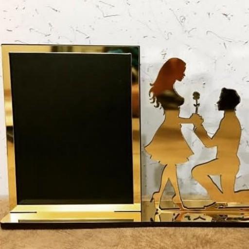 قاب عکس رومیزی آینه ای سایز عکس 16 در 21 سانت
