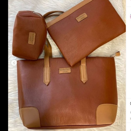 کیف سه تکه ساده و زیبا چرم مصنوعی