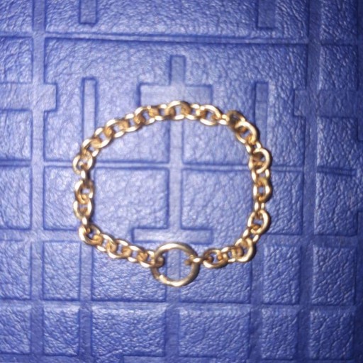 انگشتر زنجیر وحلقه اکسسوری استیل رنگ ثابت طلایی زیورآلات با سایز قابل تنظیم