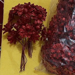 گل اکلیلی. قرمز اتشین . دسته ده تایی. بسته هشت دسته ای