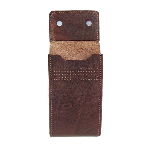 کیف گوشی کمری چرم طبیعی امیسیما کد G-102  (رنگ قهوه ای چرم گاوی)