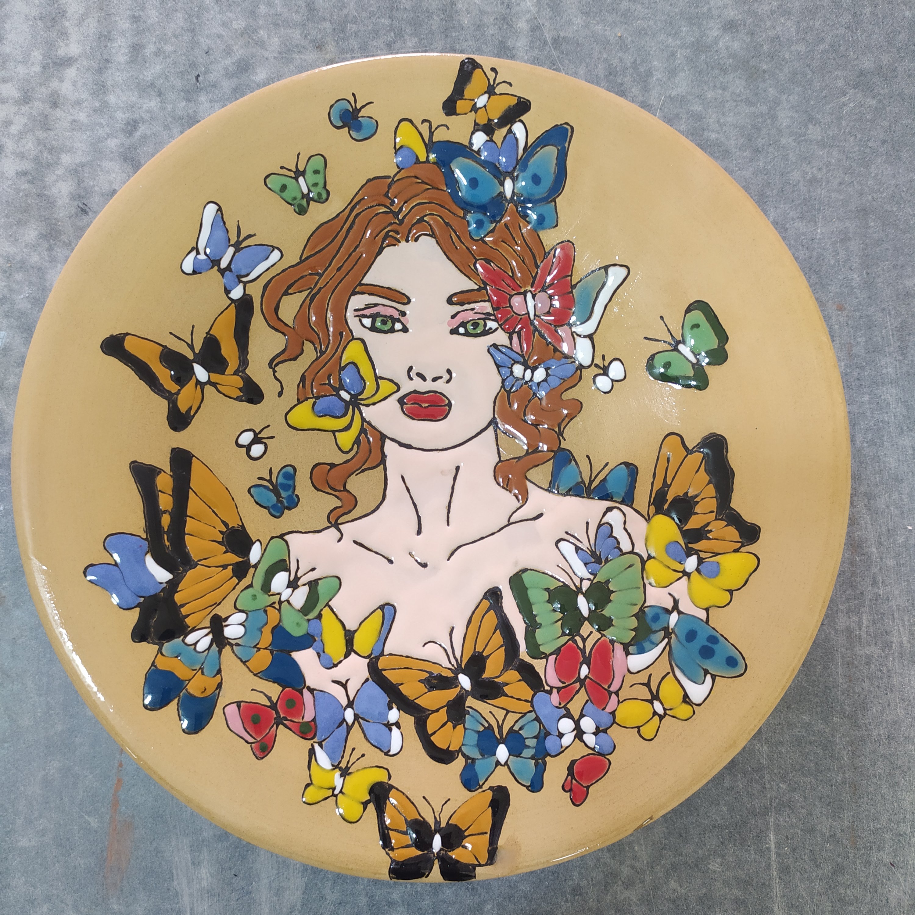 بشقاب سفالی میناکاری