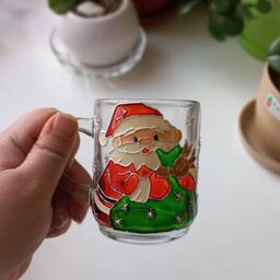 لیوان شیشه ای طرح بابانوئل