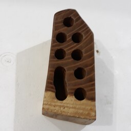 جاقلمی روستیک چوب طبیعی 8 تایی تک بیضی  کج دستساز چوبکده بید سفید 