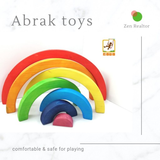 اسباب بازی و اکسسوری اتاق کودک رنگین کمان دست ساز چوبی