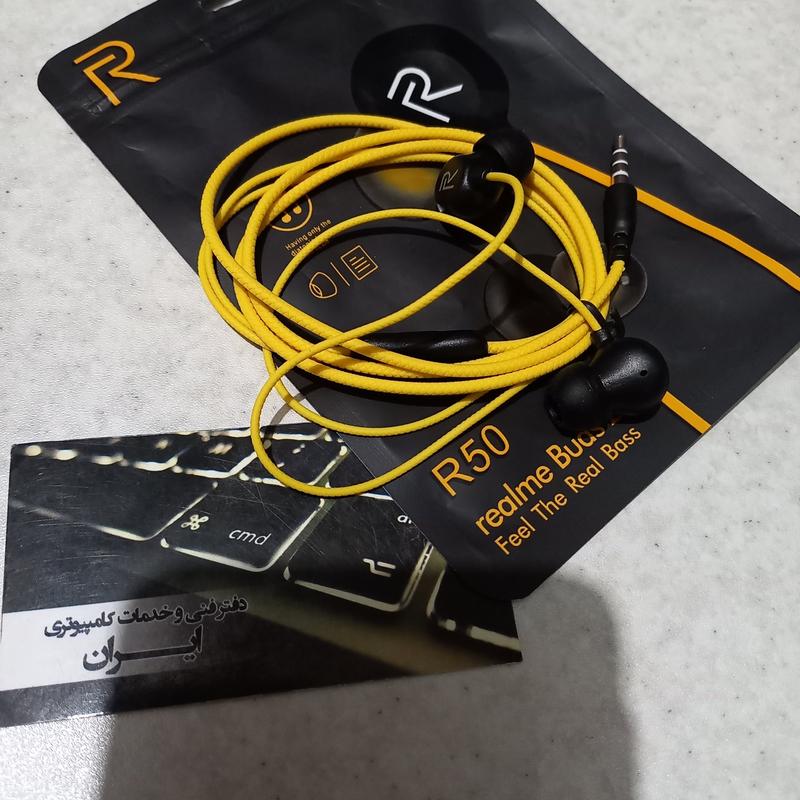 هنذفری ریلمی مدل R50 روکش کابل عالی رنگ زرد 