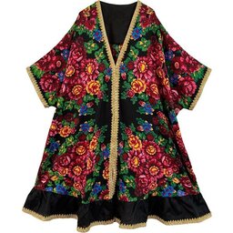 مانتو سنتی یراق دار پایین چین عبایی ترکمن مناسب سایز های مختلف 