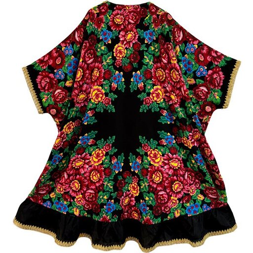 مانتو سنتی یراق دار پایین چین عبایی ترکمن مناسب سایز های مختلف 