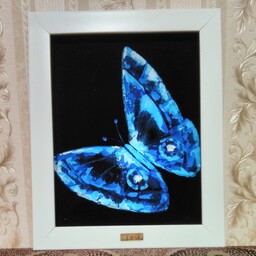 تابلو نقاشی مخمل پروانه اکرلیک 