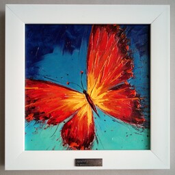 تابلو نقاشی پروانه رنگ  روغن