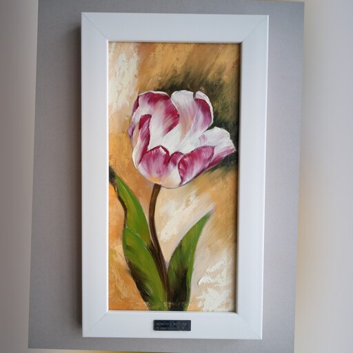 تابلو نقاشی  گل لاله  رنگ روغن