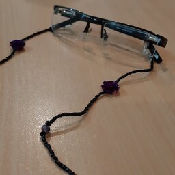  بند عینک منجوق و کریستال با گلهای سرامیکی
