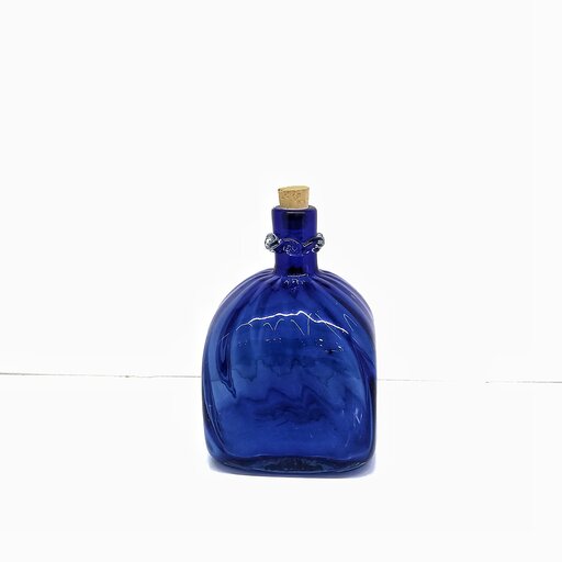 بطری آبی شیشه ای دستساز مربعی