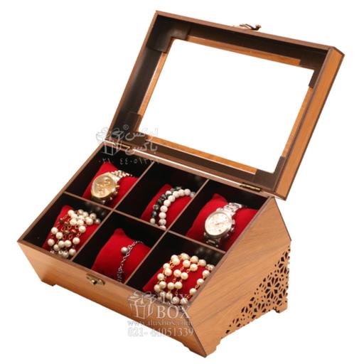 جعبه ساعت مچی جعبه جواهرات چوبی لوکس باکس  کد LB324-0 