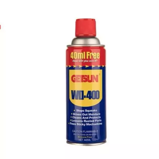 اسپری  روان کننده و زنگ بر  wd400 مارک گتسان  حجم 440میلی لیتر