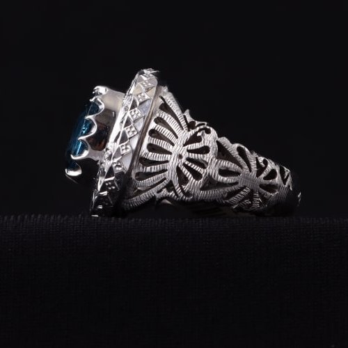 انگشتر مردانه توپاز لندن دستساز اصل ( انگشتر نقره مردانه )