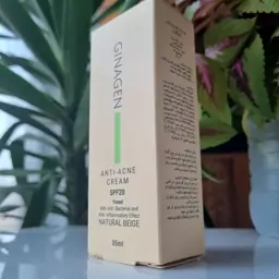 کرم ضد جوش رنگی ژیناژن با رنگ بژ طبیعی ANTI ACNE CREAM