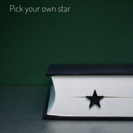 نشانگر کتاب بوک مارک طرح ستاره رنگ مشکی طول 11 سانتی متر