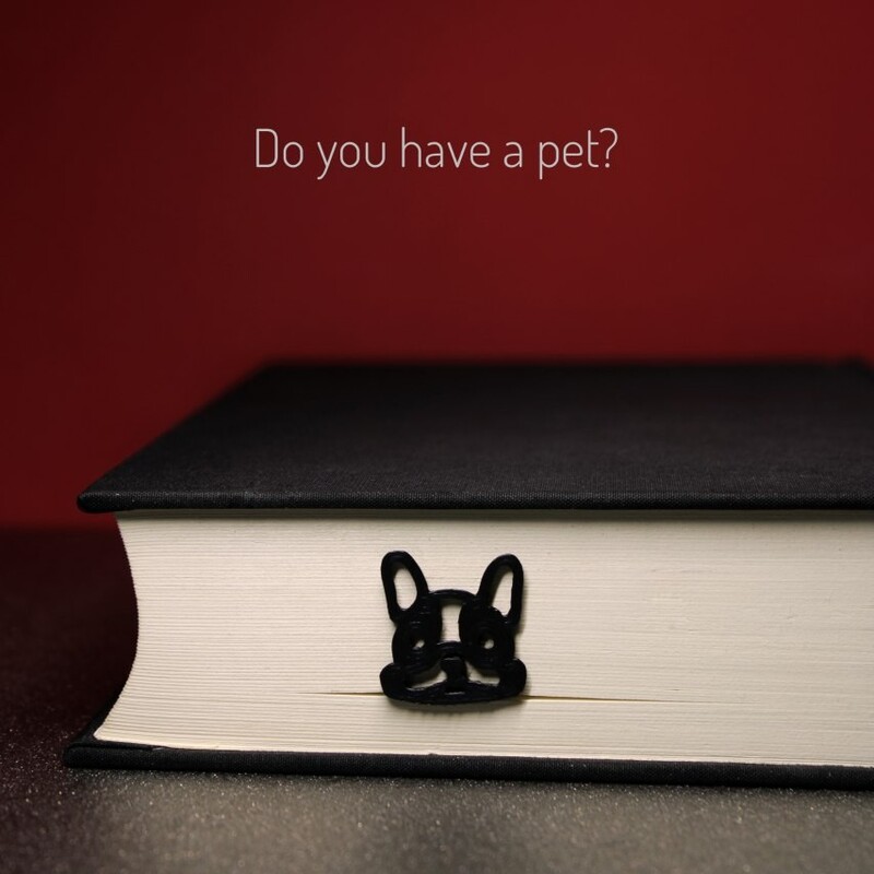 نشانگر کتاب بوک مارک طرح صورت سگ  رنگ مشکی طول 11 سانتی متر