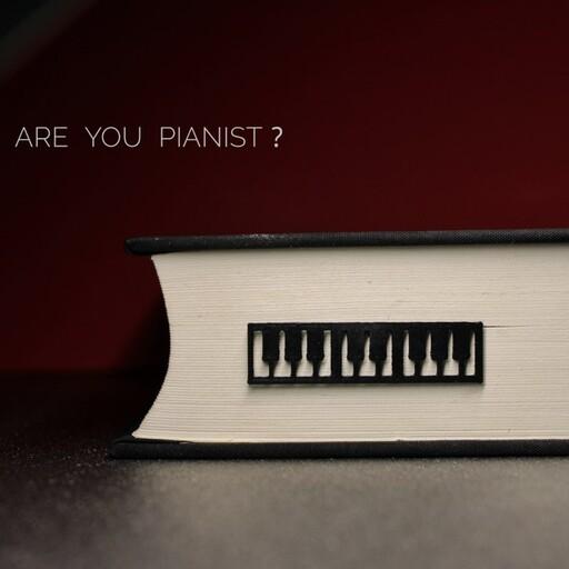 نشانگر کتاب بوک مارک طرح پیانو رنگ مشکی طول 11 سانتی متر
