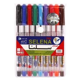 خودکار سلنا رنگی Selena 0.7mm بسته 9 عددی