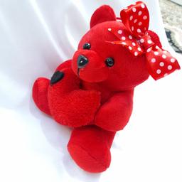 عروسک خرس مناسب برای هدیه رنگ قرمز وزن 35