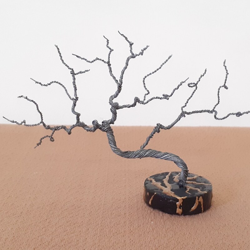 دکوری مفتولی مجسمه درخت سیمی مینیاتوری ارزان 