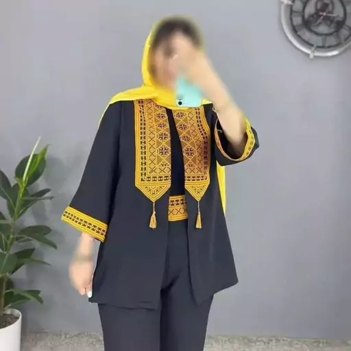 ست مانتو شلوار سنتی پرفروش زنانه غواصی بهاره