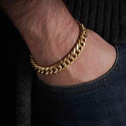 دستبند مردانه کارتیر استیل طلایی مدل g-22