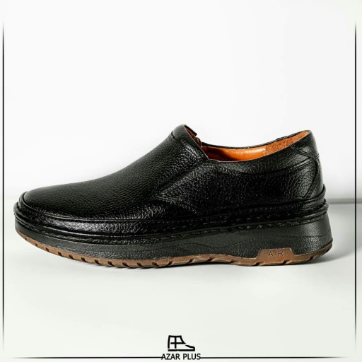 کفش چرم مردانه روزمره راحتی  مدل فابیو مشکی کاملا نرم و طبی با ارسال رایگان