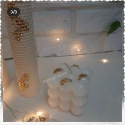 ست شمع روبیک و شمع موم عسلی (مجموعه 4 بسته ای ) 